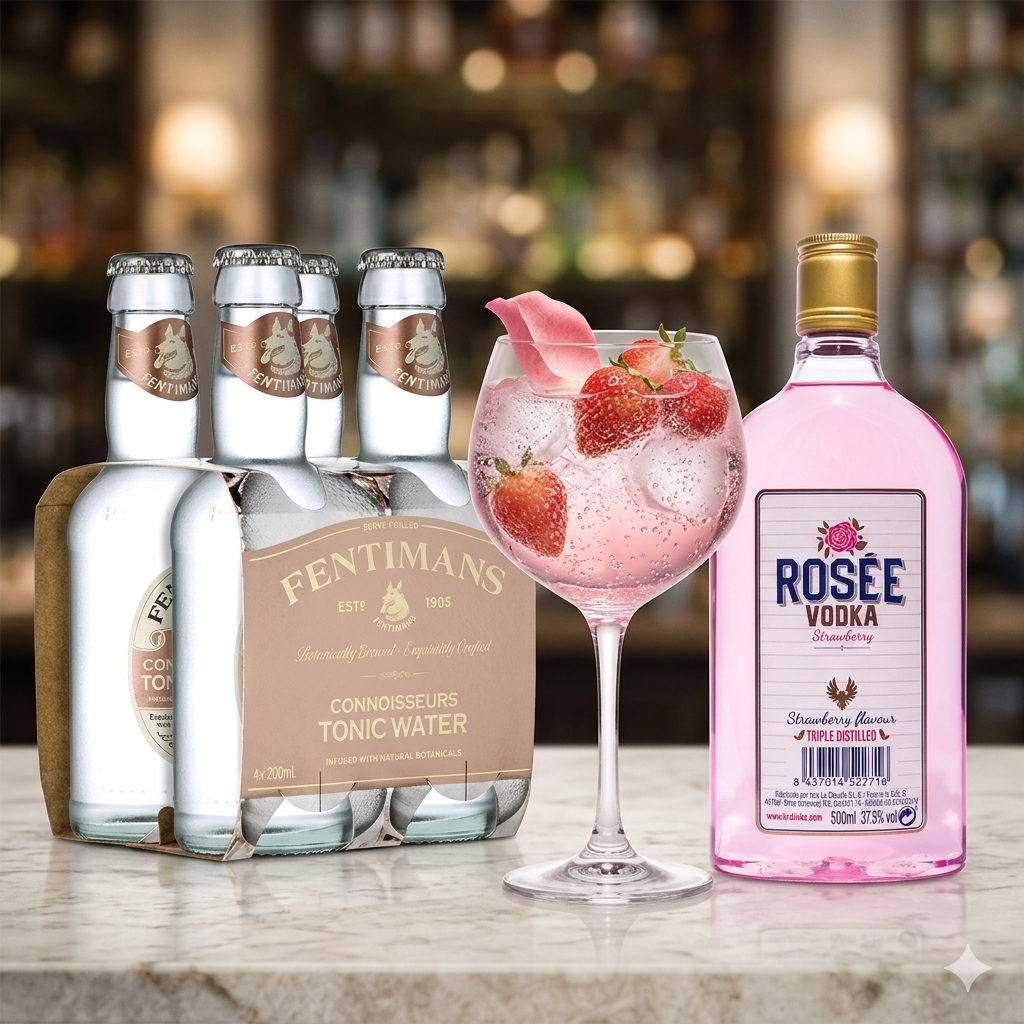 Gin Rosée Strawberry 500ml x Fentimans Connoisseurs Tonic